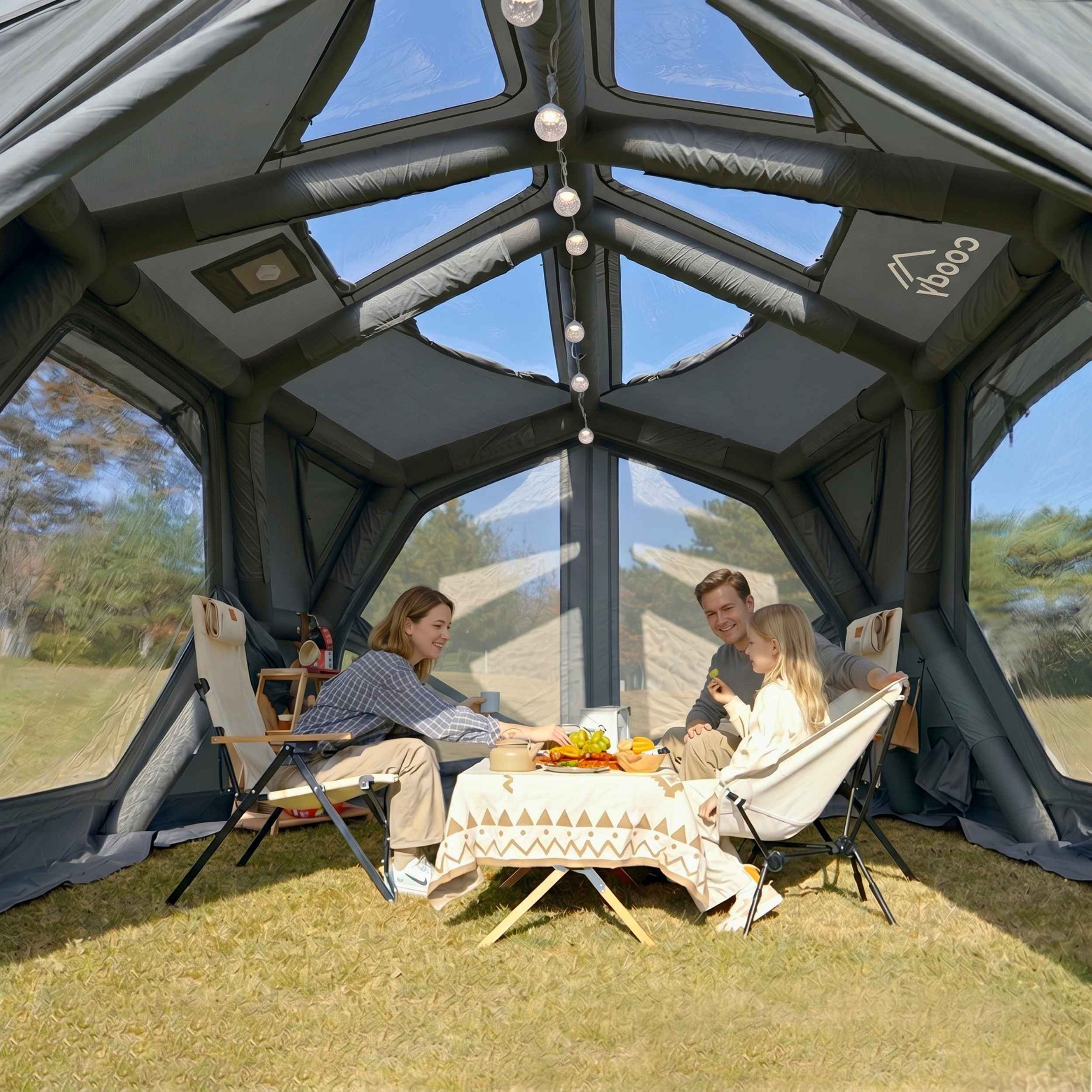 Coody Hub Pro Gray - Inflatable Tent for Camping (2-6 Person