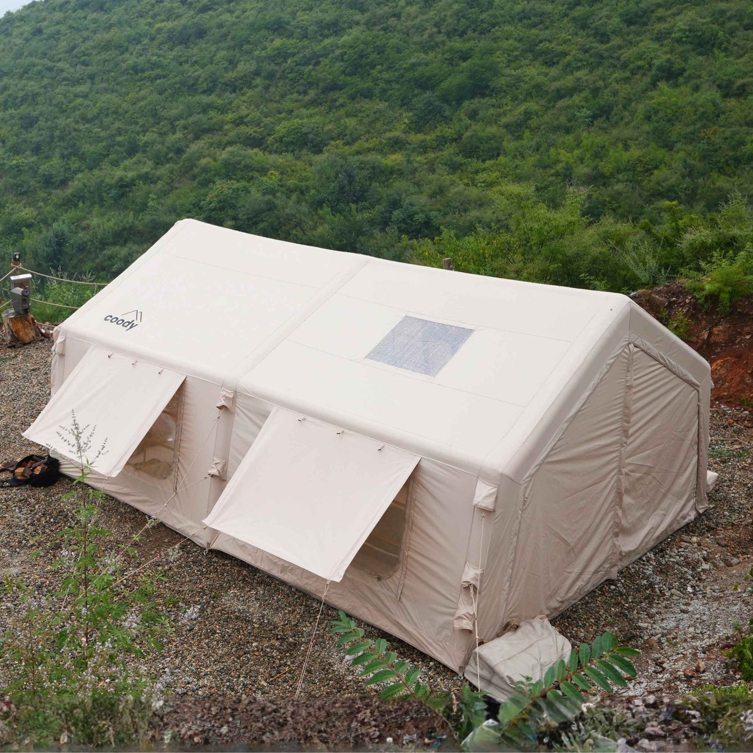 Coody 17.2 (Koala-7) Beige Large Inflatable Tent for Camping (2-10 person)