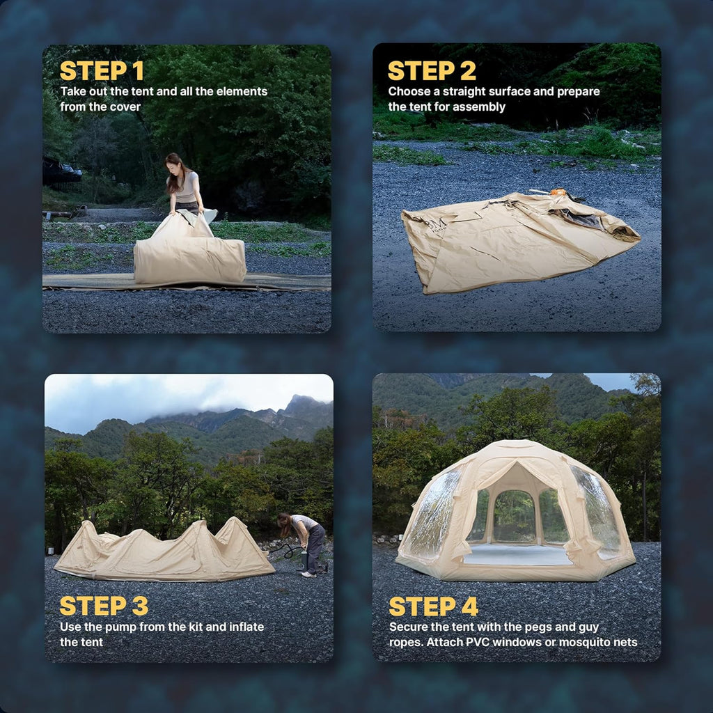 Premium Inflatable Tent "Octopus". Best for 2-8 person
