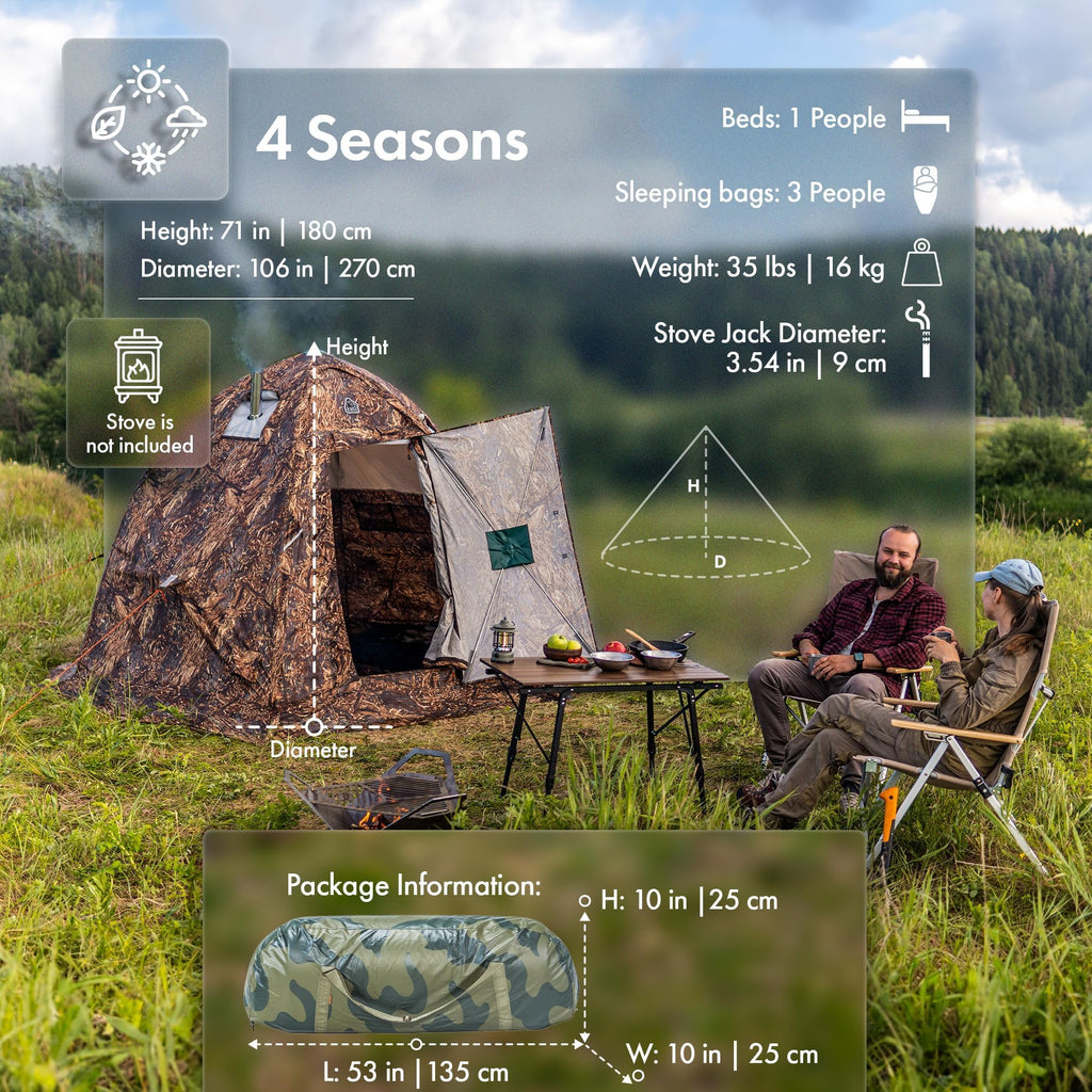 RBM All-Seasons tent  UP-2 Mini for 1-3 person
