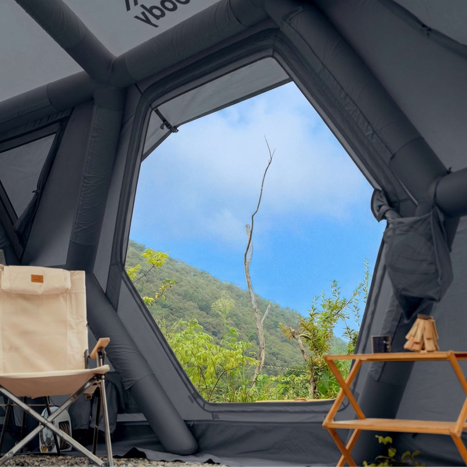 Coody Hub Pro Gray - Inflatable Tent for Camping (2-6 Person)