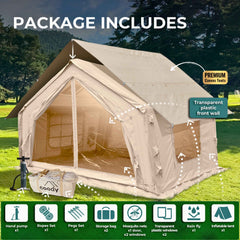 Premium camping bundle with inflatable tent and full floor protection system