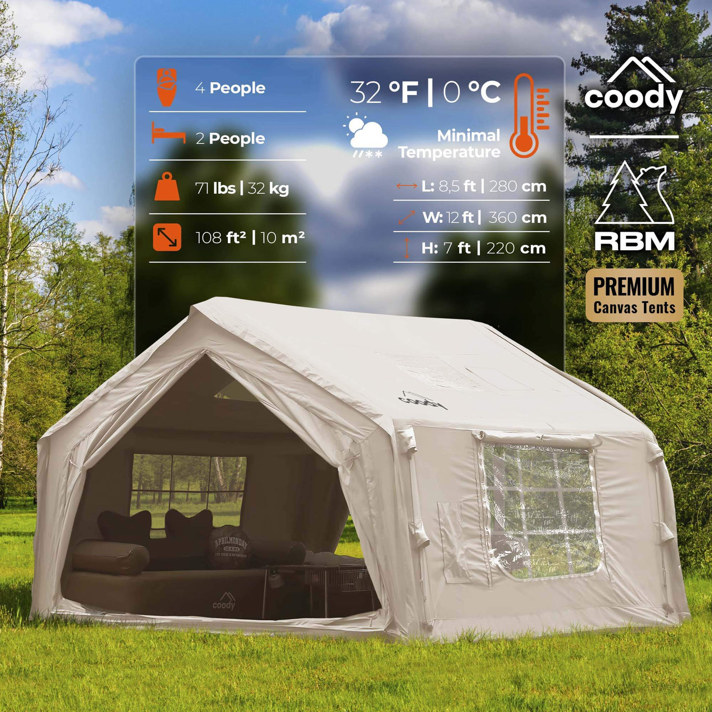 High Quality Inflatable Tent Coody 10 🏕️ Premium Air Tents