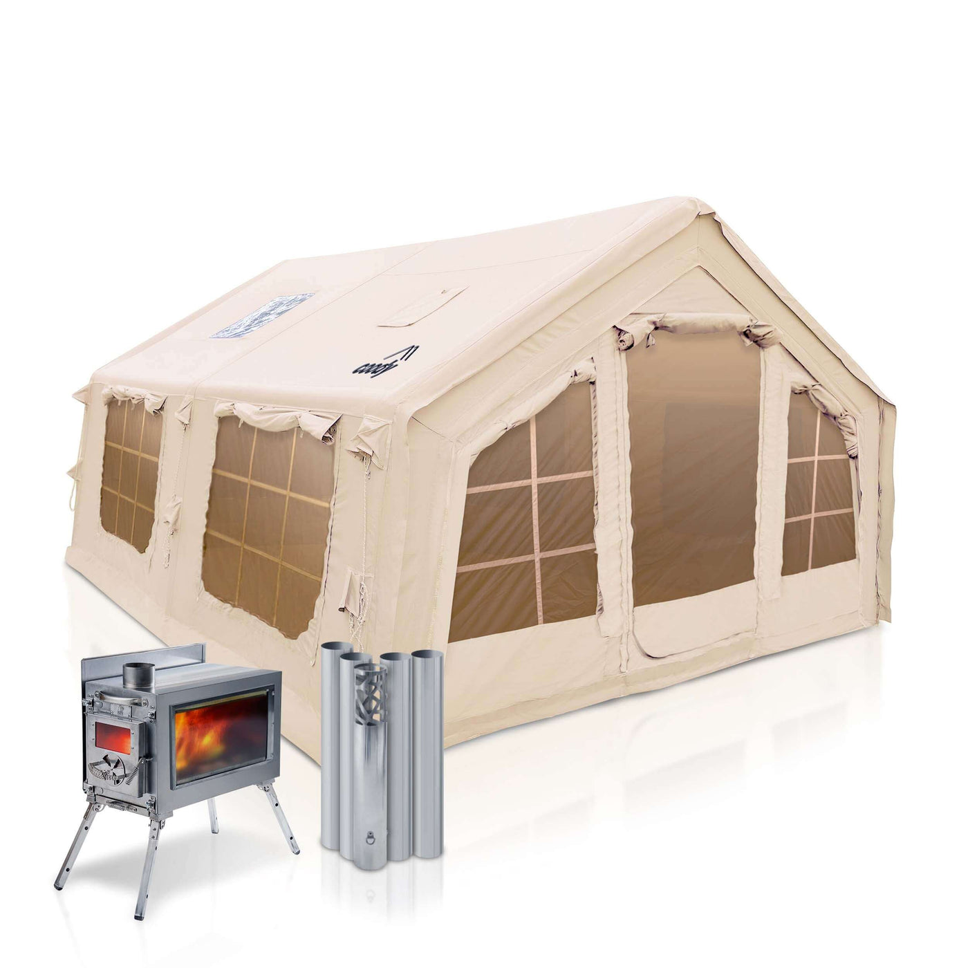 Coody 13.6 | RBM Outdoors Inflatable tent Koala 5 Beige + Stove Caminu