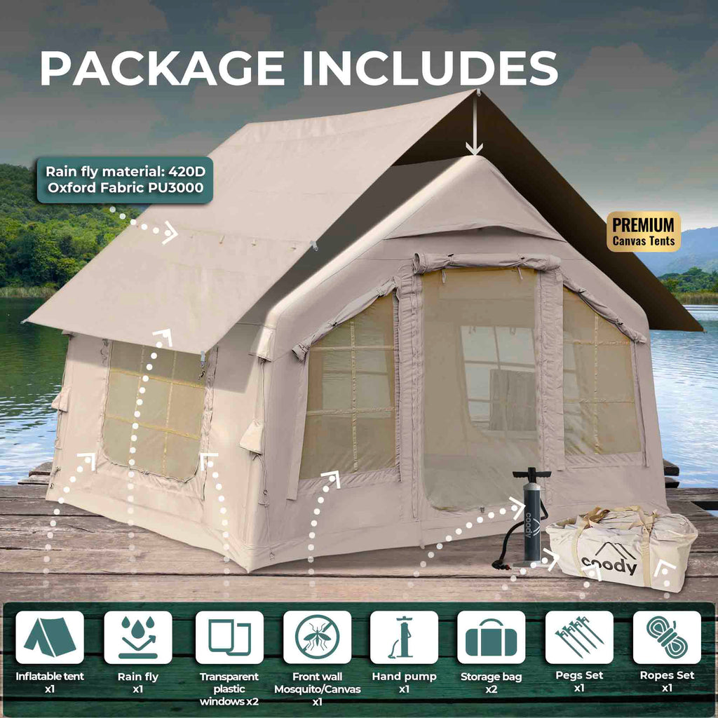 Coody 8 | Rbm Outdoors Inflatable Tent for 1-4 person (Beige)