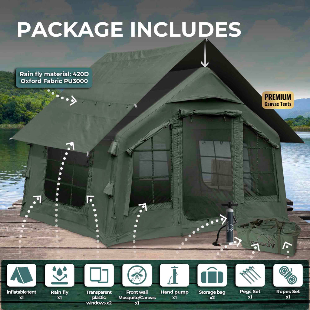 Coody 8 | Rbm Outdoors Inflatable Tent for 1-4 person (Forest Green)
