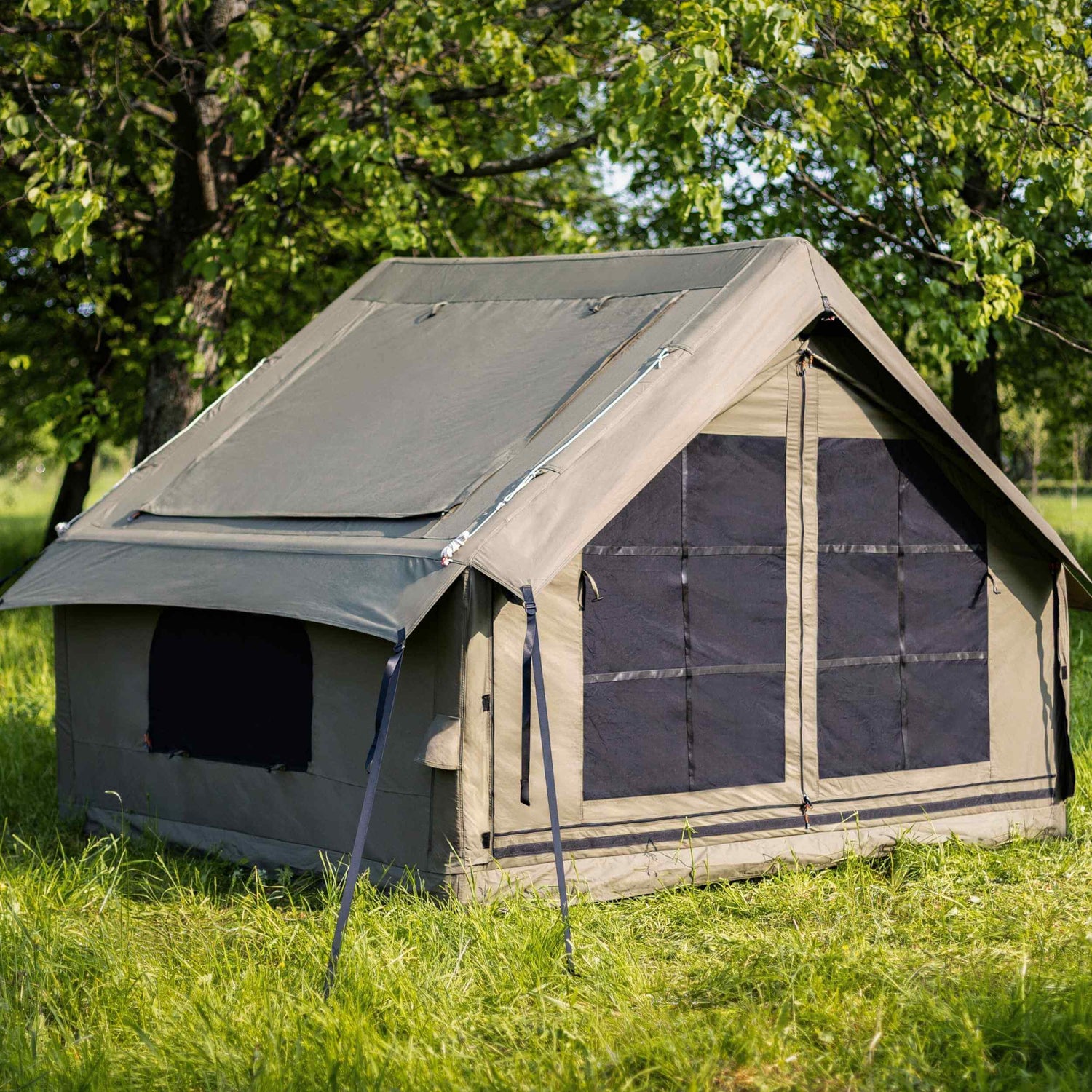 RBM Panda Medium Forest Green + Stove Caminus S - Inflatable Tents for Camping with Stove