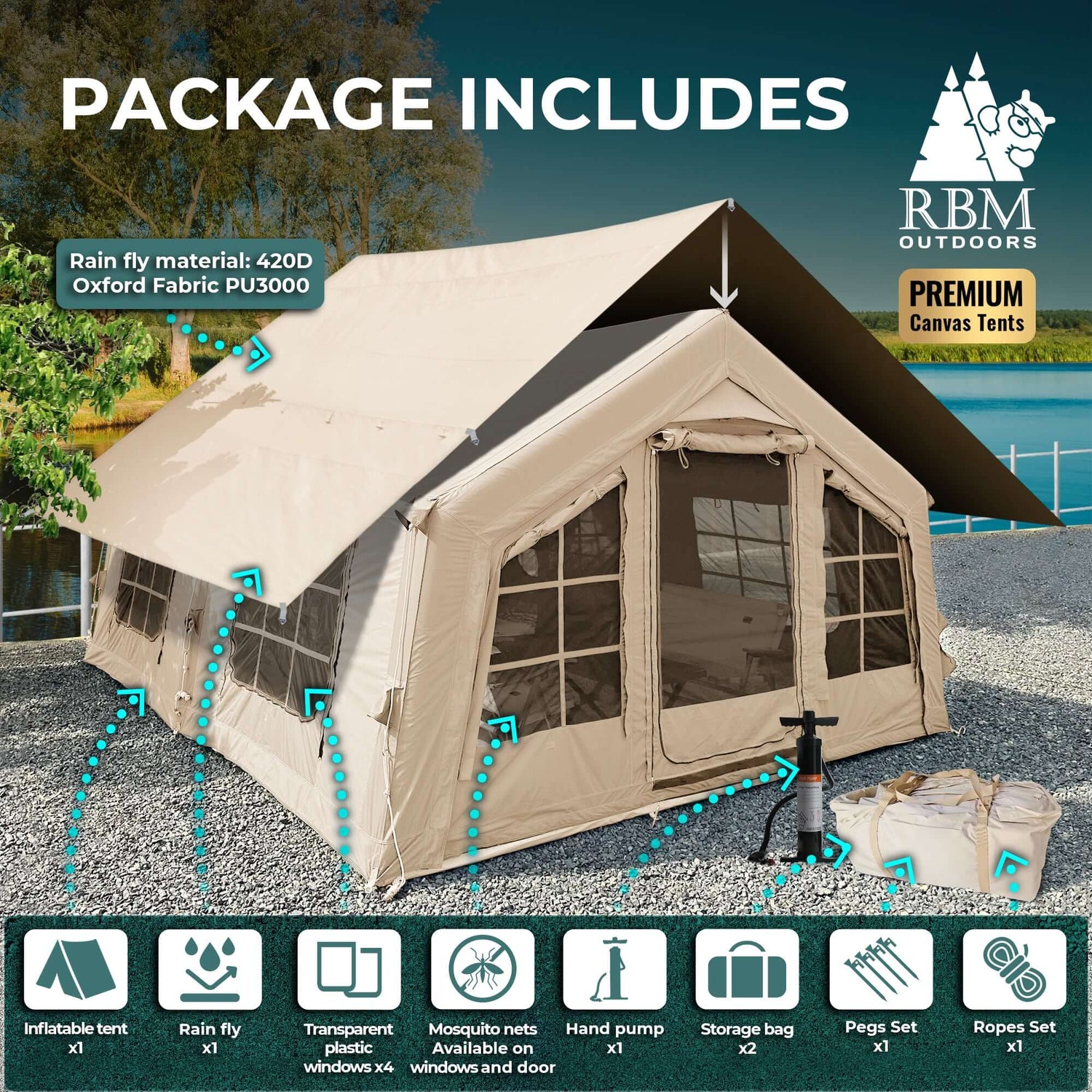 coody 13.68 inflatable tent - villa