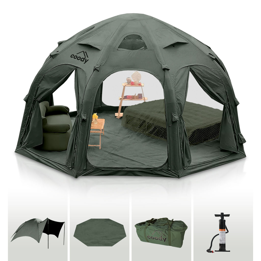 Coody | RBM Inflatable tent Octopus Forest Green for 2-4 person