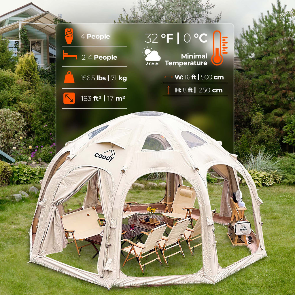 Coody | RBM Inflatable tent Octopus Beige for 2-4 person