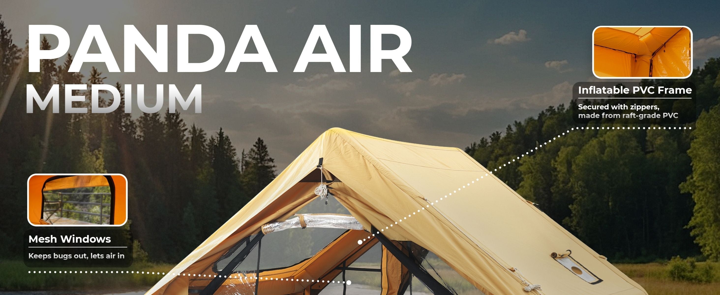 RBM Panda Air Medium Sunny Beige | Inflatable Tent – RBM Outdoors RBM Panda Air Medium Sunny Beige | Inflatable Tent – RBM Outdoors
