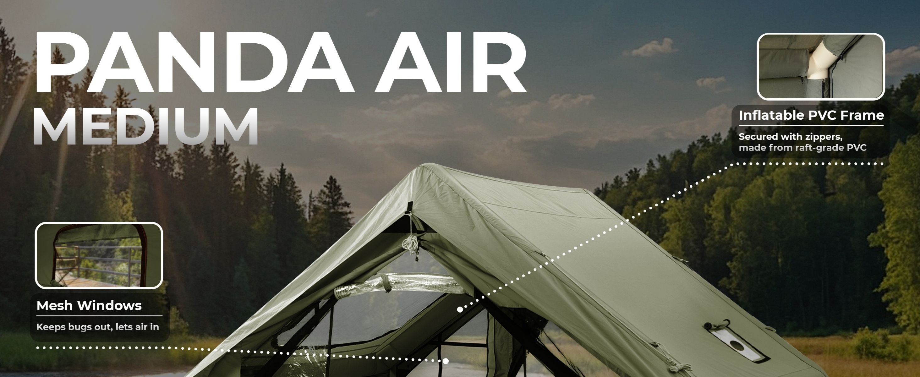 RBM Panda Medium Forest Green Inflatable Hot Tent with Stove Jack | RBM ...