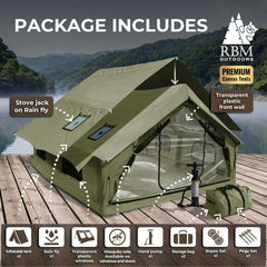 RBM Panda Forest Green spacious air tent for 2-6 campers