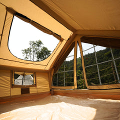 Waterproof canvas blow up tent for weekend family camping