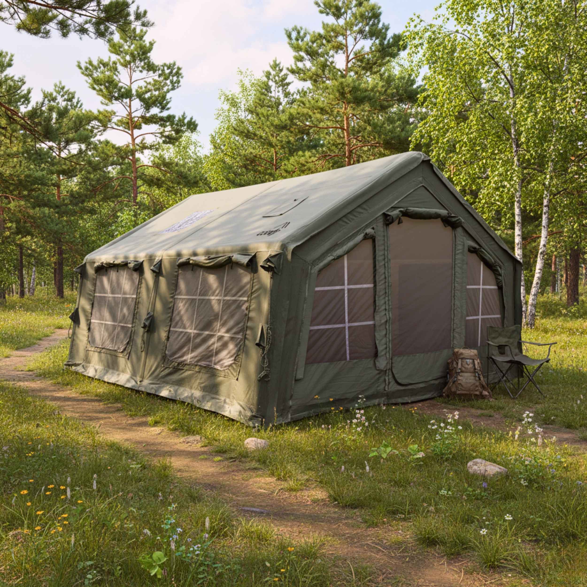 Coody 13.6 Forest Green (2-10 person) + RBM Wood Stove Caminus M