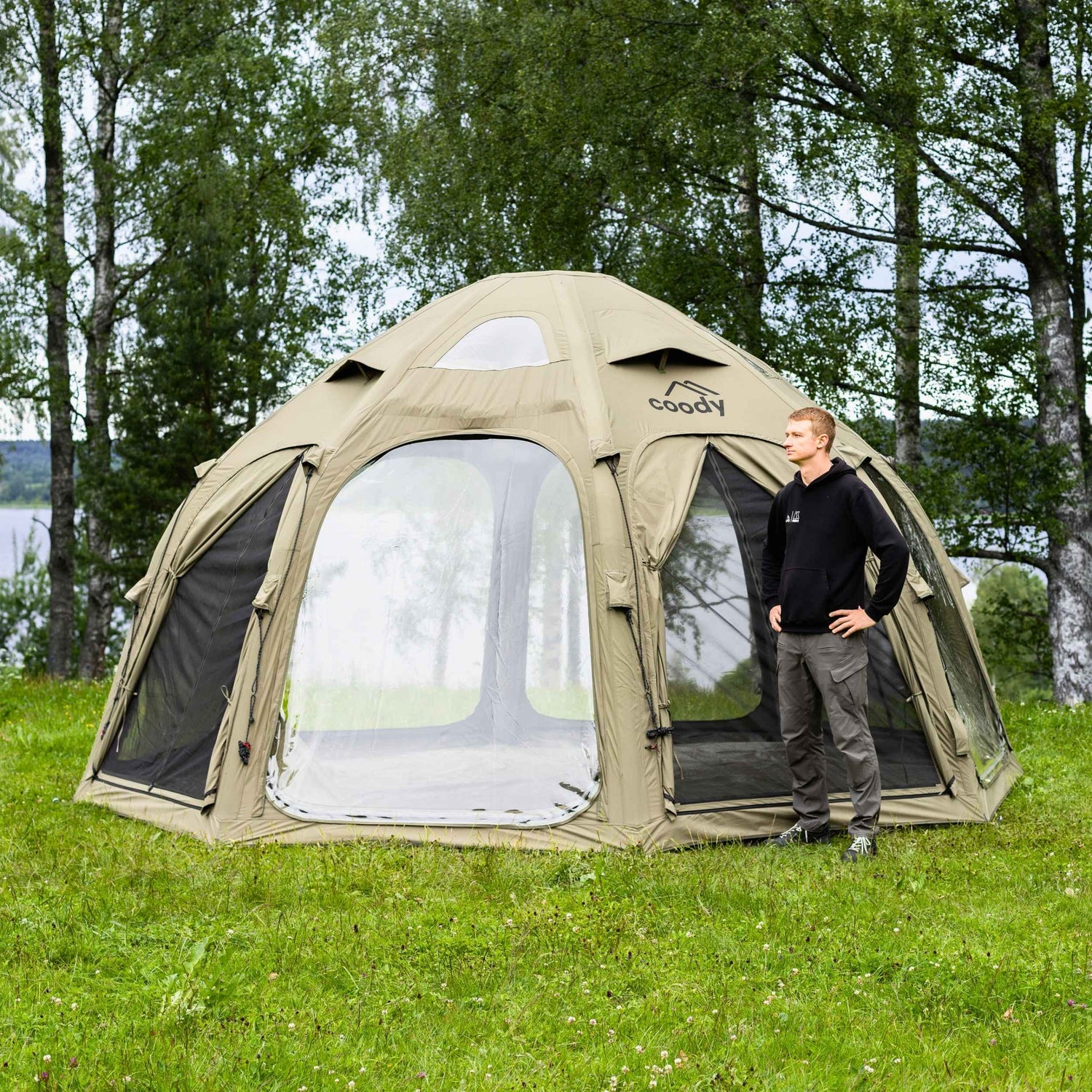 Coody Aurora Dome | RBM Outdoors Inflatable tent Octopus Forest Green for 2-4 person