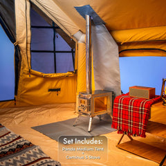 Small inflatable canvas tent for 1-4 person family camping trips