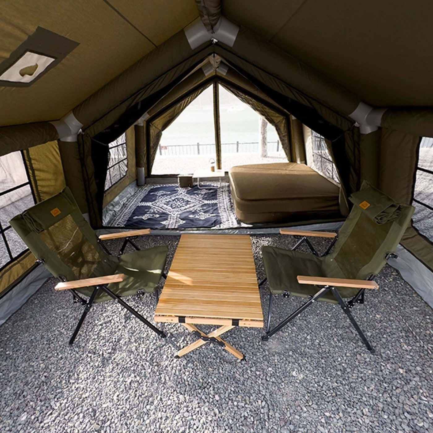 Coody 17.2|RBM Outdoors Koala 7 Green-Inflatable Tent with Stove Jack