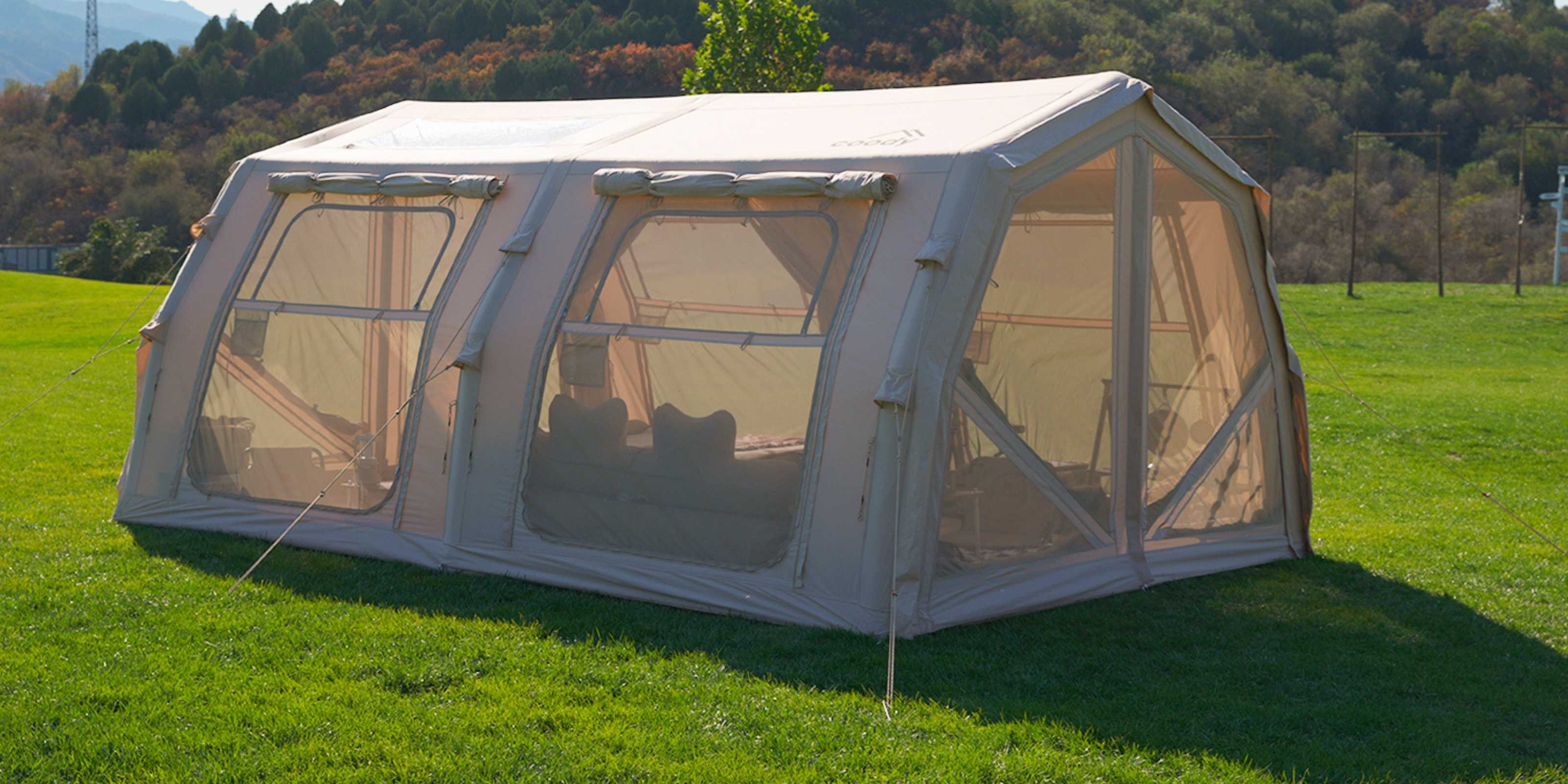 Coody Familia AirTent 17.2 PRO Forest Green (2-10 Person)+Electric