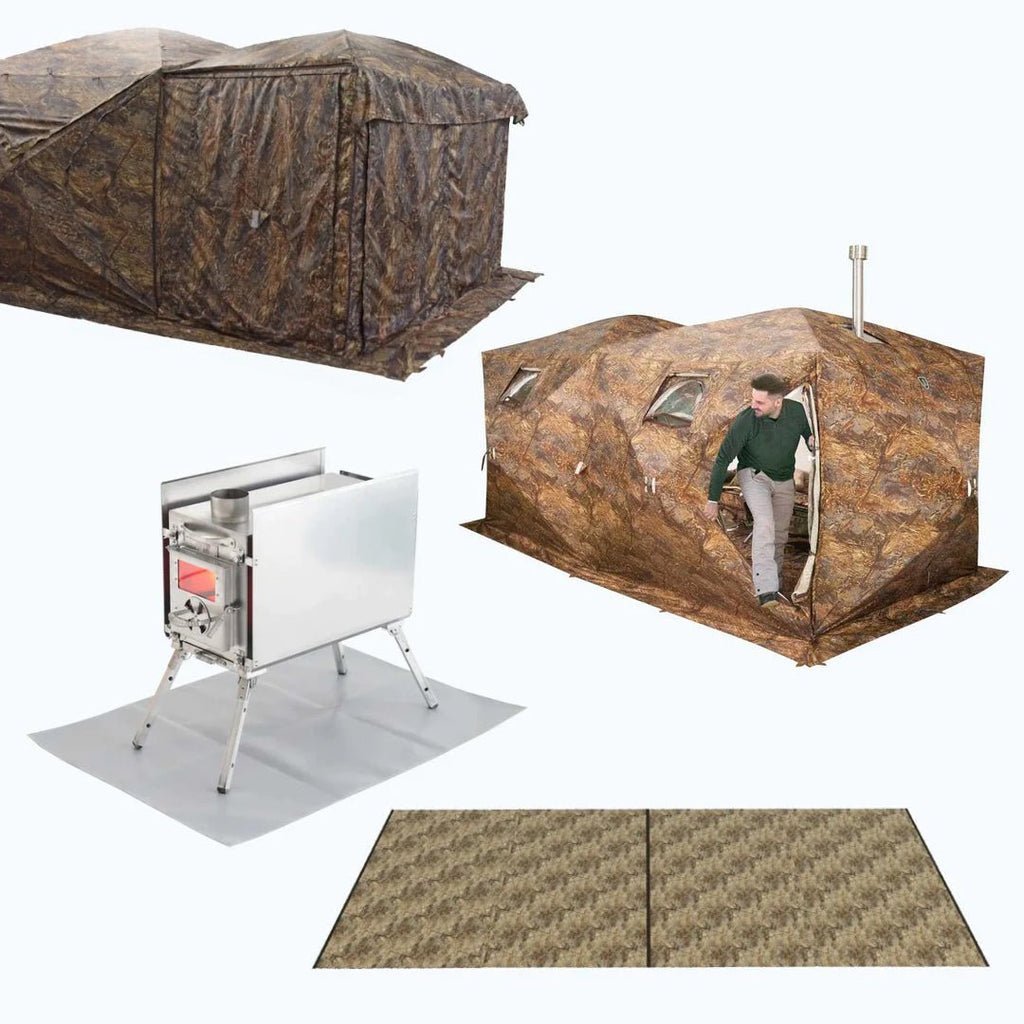 Cuboid 4.40 + CAMINUS M + Three-Layer Floor for "Cuboid 4.40" + Net Vestibule for "Cuboid 4.40" tent