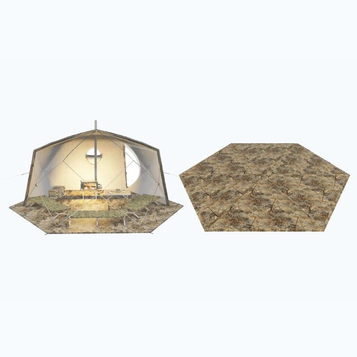 hexagon tent RBM Outdoors Three-Layer Insulated Floor for Hot this model has a Deiwo Sonnensegel SKS Strebensatz für Velo Farbe:dunkelblau matt